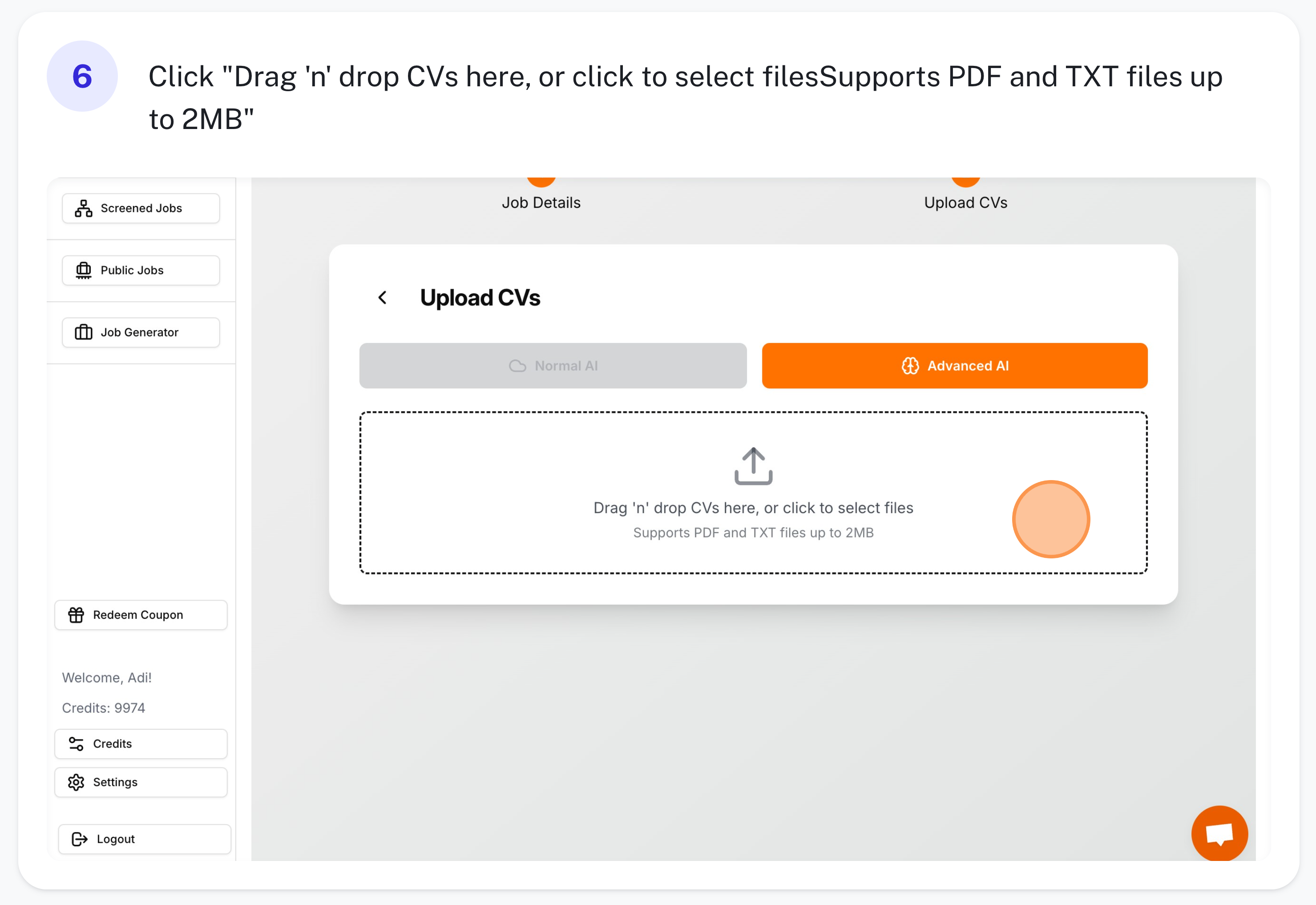 Step 6: Screening progress