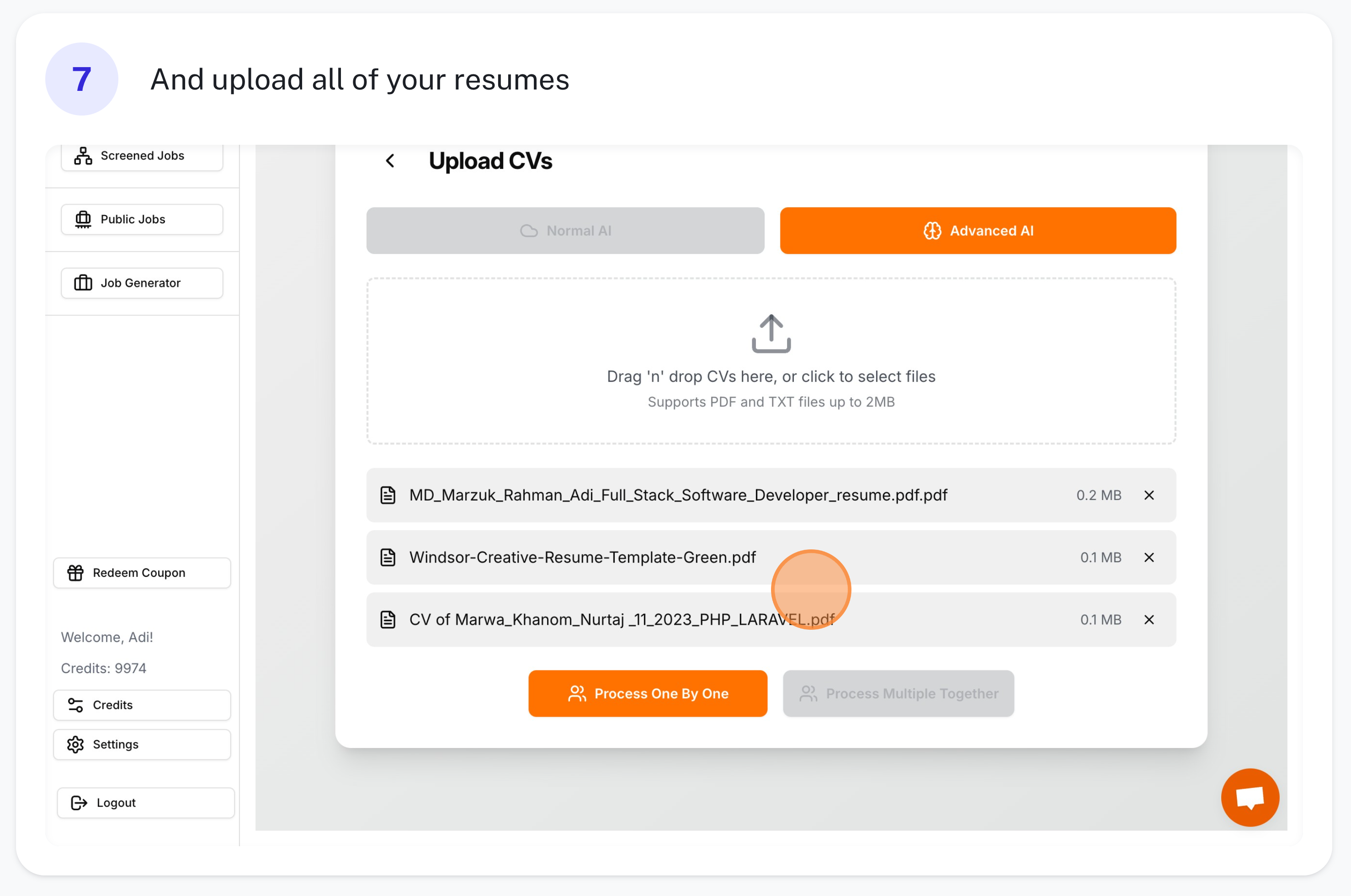 Step 7: View candidates